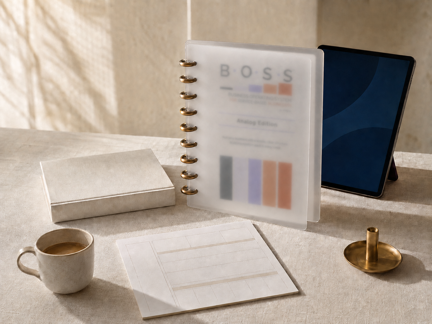 BOSS™ Analog Edition disc-bound business operating system with a frosted cover